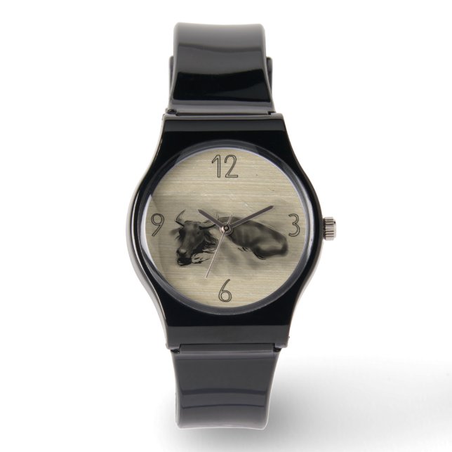 Montre Tableau original Eau Buffle Ox Année Zodiac W2 (Recto)