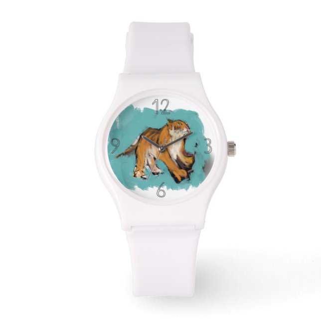Montre Tableau original Tigre chinois Année Anniversaire  (Recto)