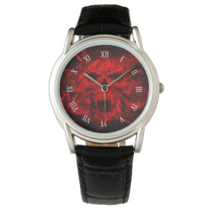 Montre tache crâne rouge