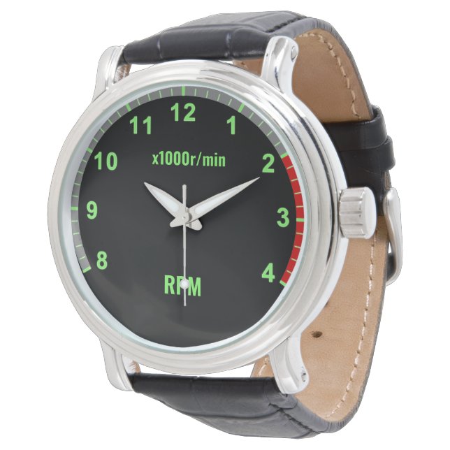 Montre Tachomètre Vert Montre Mécanique Wristwatch (Incliné)