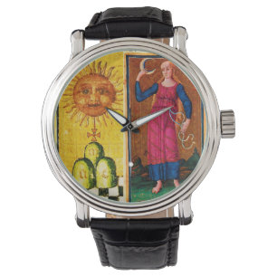 MONTRE TAROTS DE RENAISSANCE ANTIQUE /LE SOLEIL ET LA LUN