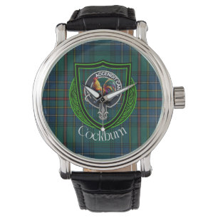 Montre Tartan et blason du clan écossais Cockburn
