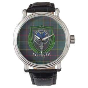 Montre Tartan et blason du clan écossais Forsyth