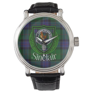 Montre Tartan et blason du clan écossais Sinclair