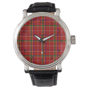 Montre Tartan rouge coloré