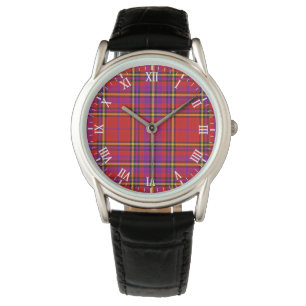 Montre Tartan rouge plaid Swahili À damiers Motif