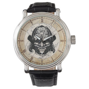 Montre tatouage Cool du masque de démon samouraï