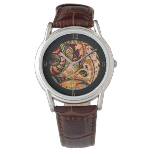Montre tatouage Océanie en bois
