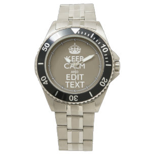Montre Taupe Café Gardez Le Calme Et Avoir Votre Texte Fa