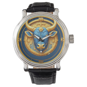 Montre Taureau Signe du Zodiaque Emblème avec Anneau en O
