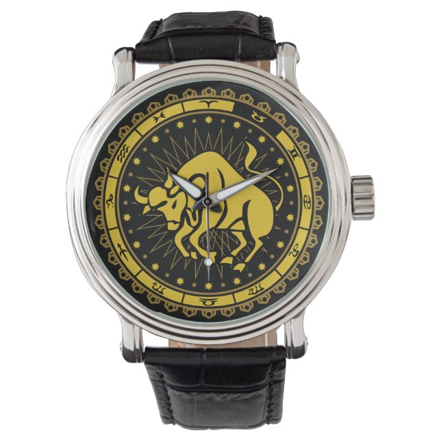 Montre Taurus - Symbole Zodiaque - Horoscope (devant)