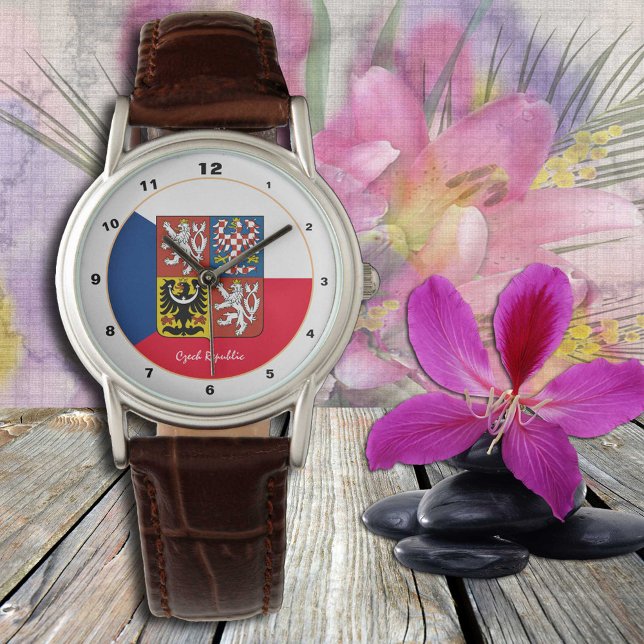 Montre Tchèque Drapeau & République Tchèque mode / Emblem (Créateur téléchargé)