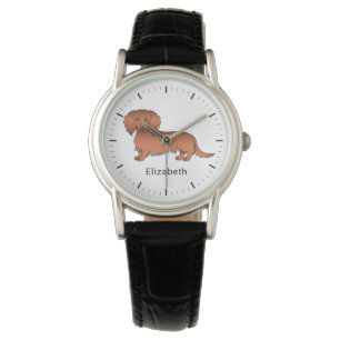 Montre Teckels à Poils Longs Rouges Chien de Dessin Animé