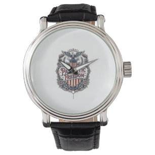 Montre Tee-shirt graphique vectoriel floral patriotique v