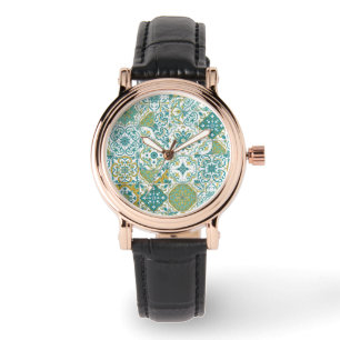 Montre Teintes méditerranéennes/ carreaux d'azulejo