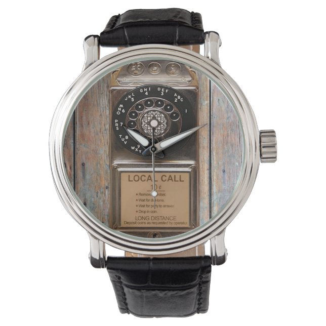 Montre Téléphone antique rotatif payant rude (devant)