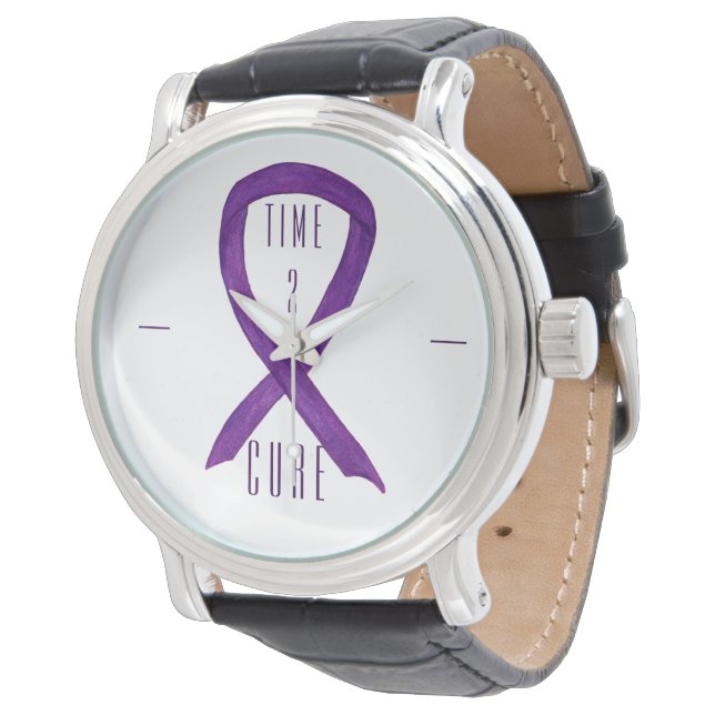 Montre Temps 2 Cure Purple Sensibilisation Ribbon Wrist W (Incliné)