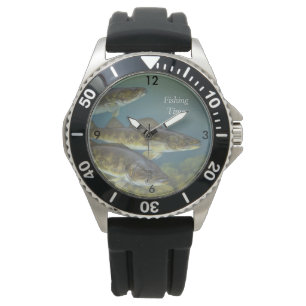 Montre "Temps de pêche" avec trois brochets vairons Pike