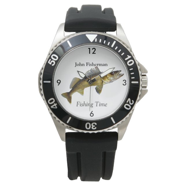 Montre "Temps De Pêche" Personnalisé Avec Walleye Pike Wa (devant)