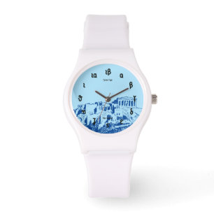 Montre Temps grec - chiffres grecs et le parthenon