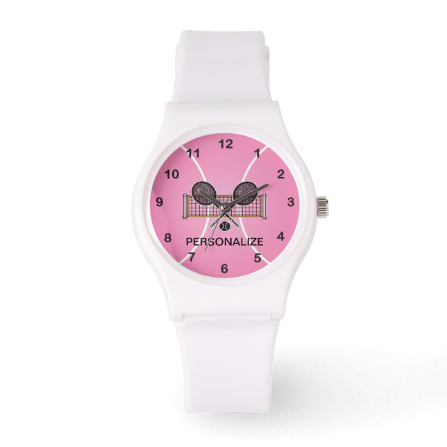Montre Tennis | Personnaliser - Rose (Recto)