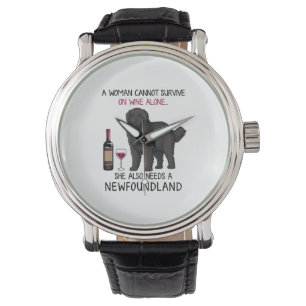 Montre Terre-Neuve et le vin Drôle chien