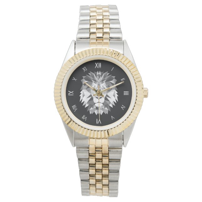 Montre Tête de lion géométrique cool (devant)