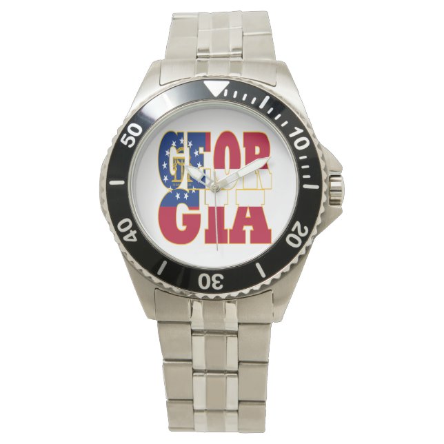 Montre Texte du drapeau de l'État de Géorgie (devant)