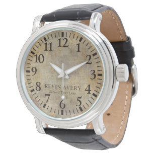 Montre Texture de lin beige rustique