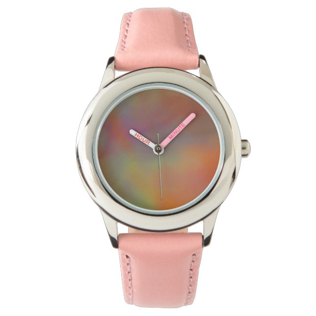Montre Texture de marbre rose et orange (devant)