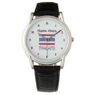 Montre Thailand et drapeau thaïlandais personnalisés