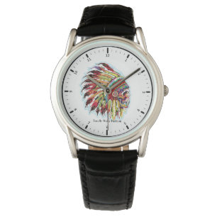 Montre Thème amérindien Chef du crâne Regarder