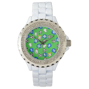 Montre Thème de football avec chemises en bleu