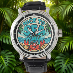 Montre Thème de plage ludique aux couleurs vives motif ma