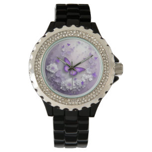 Montre Thème papillon violet