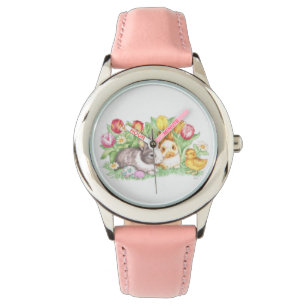 Montre Thème Printemps Bunnies Pâques Regarder