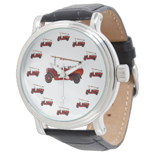 Montre Thirteen Red Vintage Fire Trucks