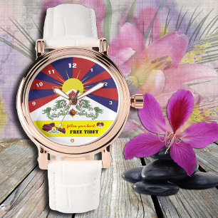 Montre Tibet - Carte du Tibet, Coeur / Tibet libre