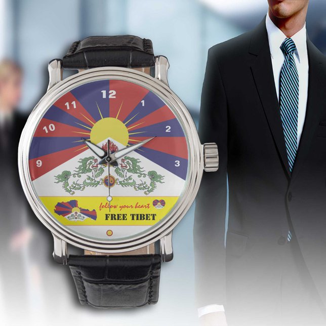 Montre Tibet - Carte du Tibet, design / Tibet libre (Créateur téléchargé)