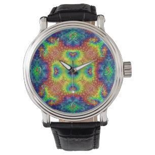 Montre Tie Dye Sky Vintage Kaleidoscope fractal