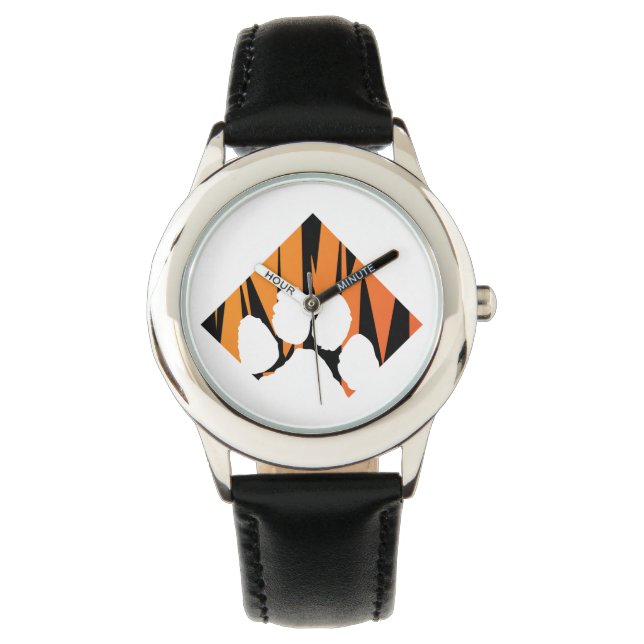 Montre Tigerpaw acier inoxydable noir (devant)