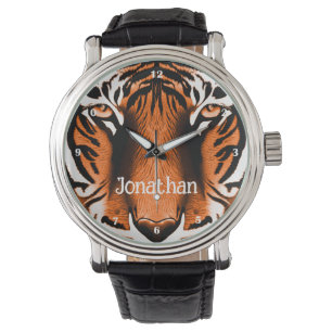 Montre Tigre Artistique Tigre Tête de visage Personnalisé