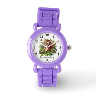 Montre tigre fille mignonne ajouter nom