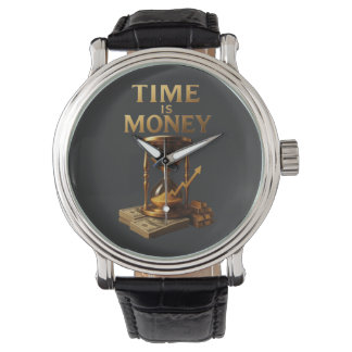 Montre TIME IS MONEY - Vintage Motivational Entrepreneur