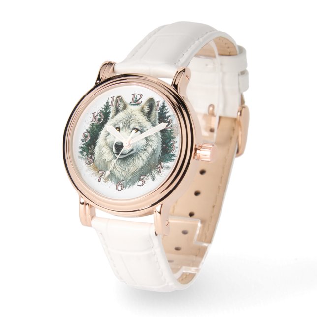 Montre Timepiece de Wolf majestueux (Angle)