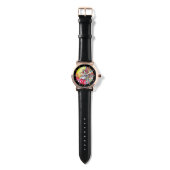 MONTRE TITANIE ASSIS SUR UNE FLEURS ROUGE (Sangle)