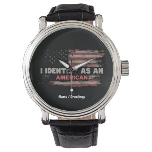 Montre Titre : Je M'Identifie Comme Un Drapeau Américain 