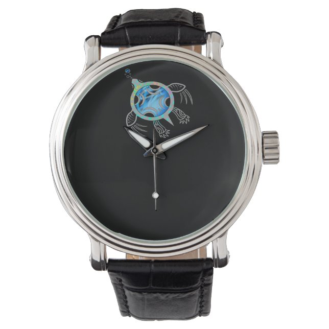 Montre Tortue marine peinte (devant)