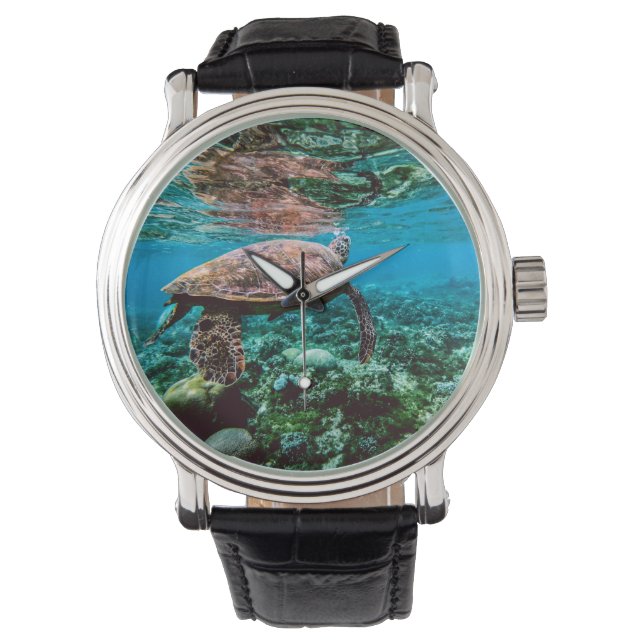 Montre Tortue sous-marine tropicale (devant)