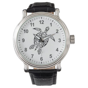 Montre Tortue Tribale Noire Et Blanche